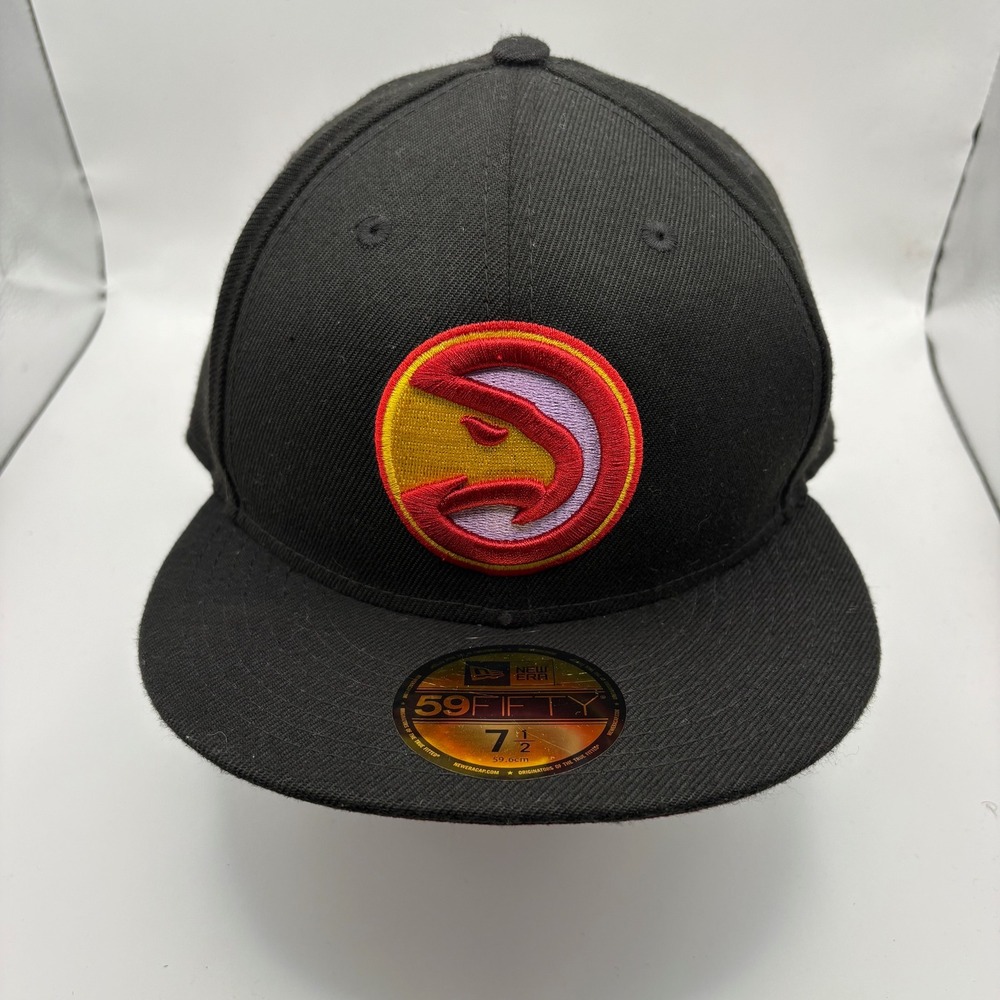 New Era Vintage Logo Atlanta Hawks 59FIFTY Fitted Baseball Cap Size 7 1/2